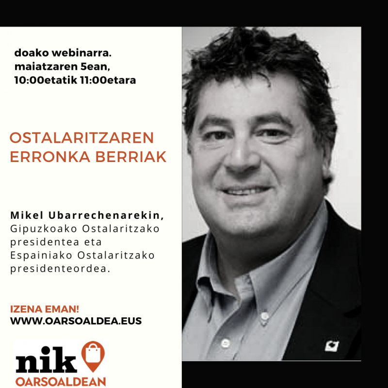 Oarsoaldeak antolatutako hurrengo webinarra: Ostalaritzaren erronka berriak